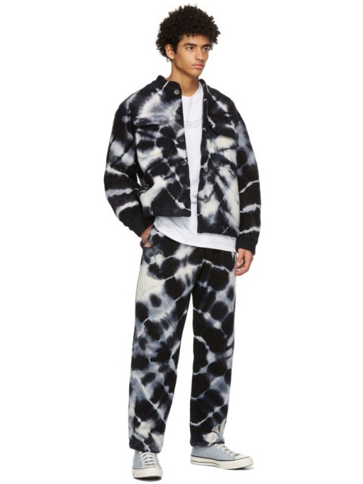 The Elder Statesman Black & White Tie-Dye Sweatpants